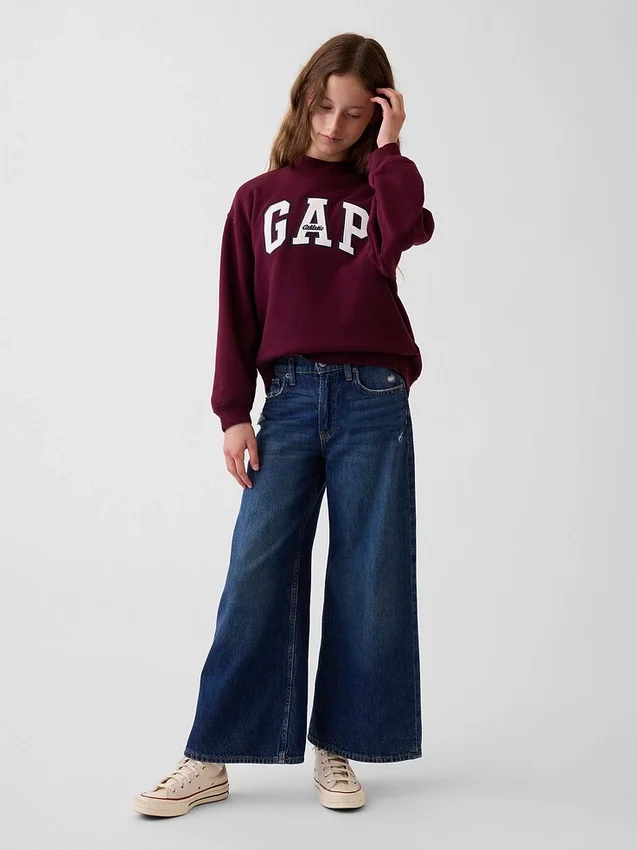 Kids Vintagesoft Oversized Mockneck Logo Sweatshirt
