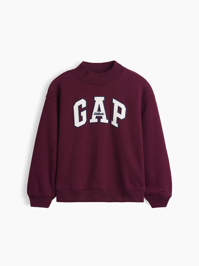 Kids Vintagesoft Oversized Mockneck Logo Sweatshirt
