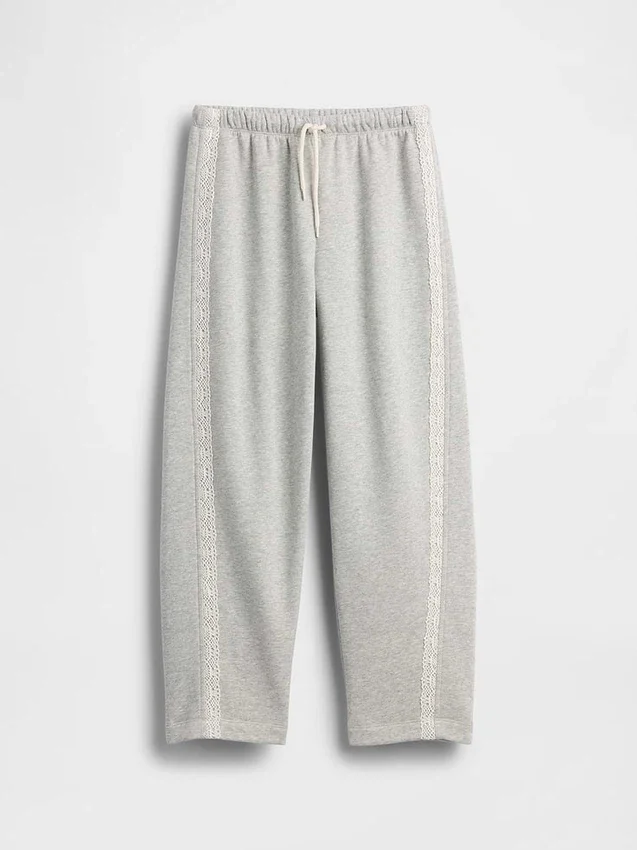 Kids Vintagesoft Relaxed Lace-Trim Barrel Joggers