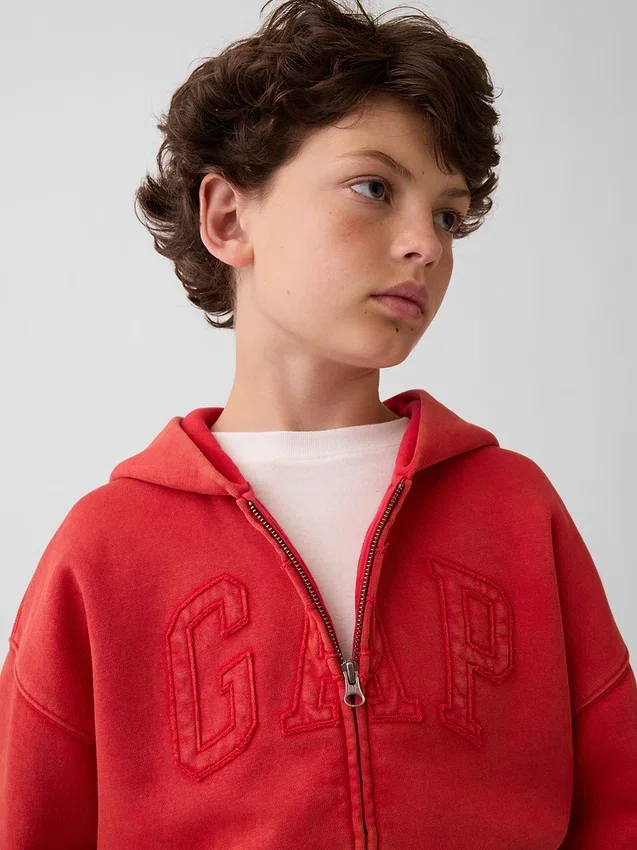 Kids Vintagesoft Relaxed Logo Zip Hoodie