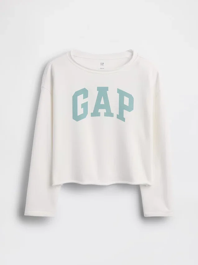 Kids Vintagesoft Terry Wide-Neck Logo Sweatshirt