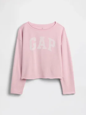 Kids Vintagesoft Terry Wide-Neck Logo Sweatshirt