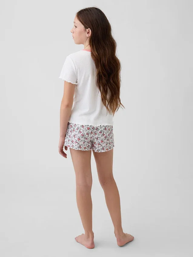 Kids Winnie the Pooh Recycled Rib Pj Short Set