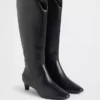 Kitten Heel Pointy Knee High Boots