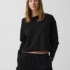 Knit Oversized Crop T-Shirt