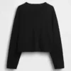 Knit Oversized Crop T-Shirt