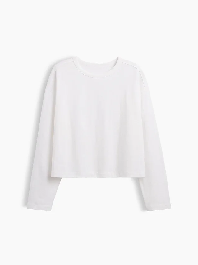 Knit Oversized Crop T-Shirt