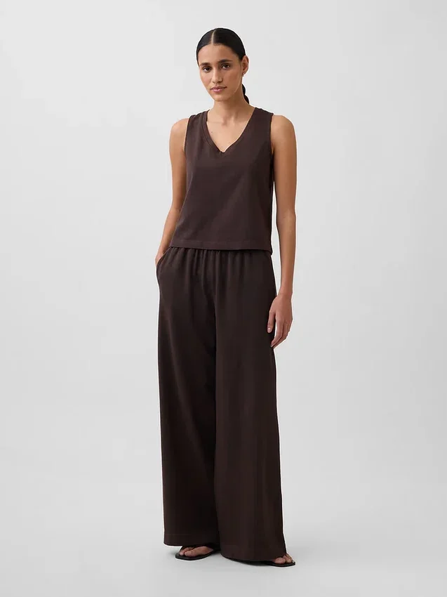 Knit Wide-Leg Pants