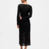 Lace Bell-Sleeve Maxi Dress