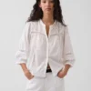 Lace-Trim Button-Front Swing Top