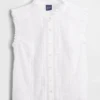 Lace-Trim Pintuck Button-Front Top