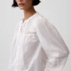Lace-Trim Pintuck Top