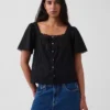 Lace-Trim Square-Neck Swing Top