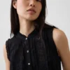 Lace-Trim Tiered Midi Shirtdress