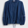 Lace-Trim Voile Top