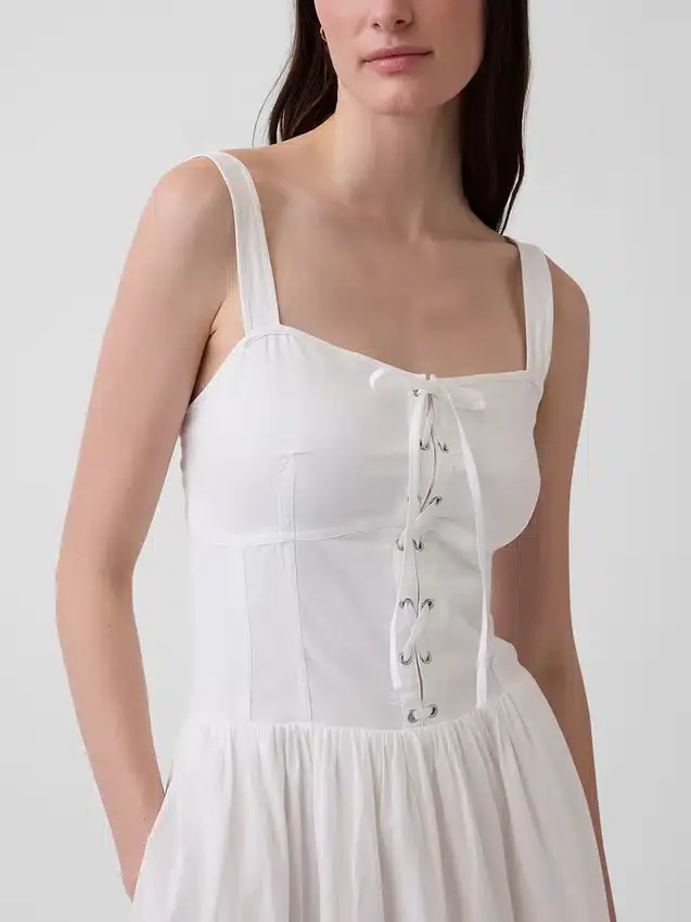 Lace-Up Corset Maxi Dress