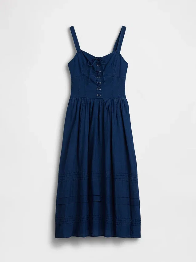 Lace-Up Corset Maxi Dress