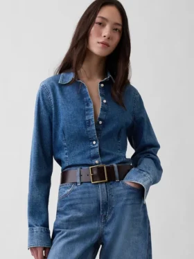 Leather Square-Buckle Belt