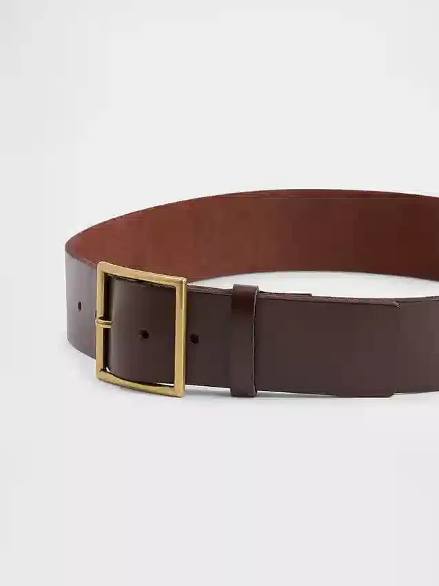 Leather Square-Buckle Belt