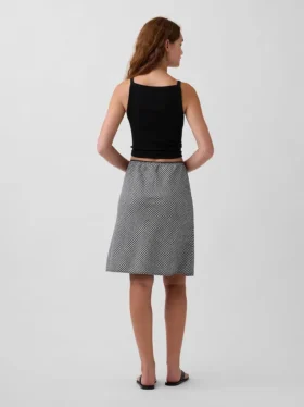 Linen-Blend Bias-Cut Skirt