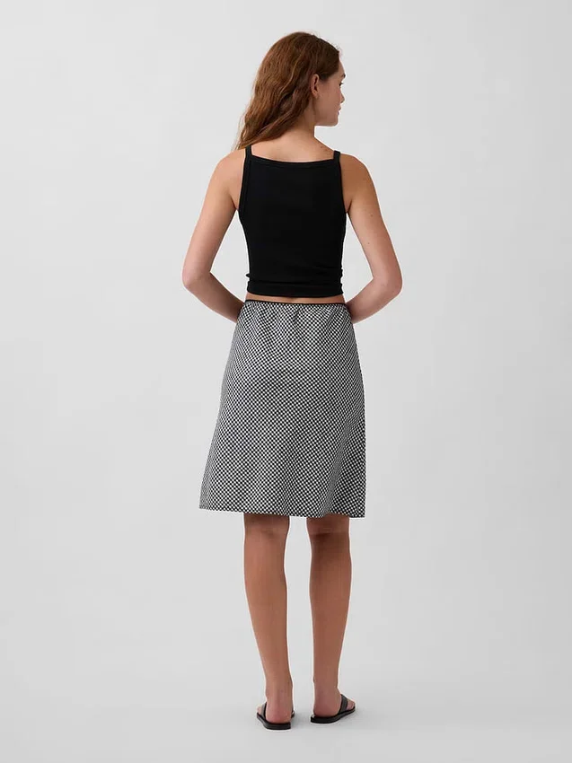 Linen-Blend Bias-Cut Skirt