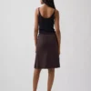 Linen-Blend Bias-Cut Skirt