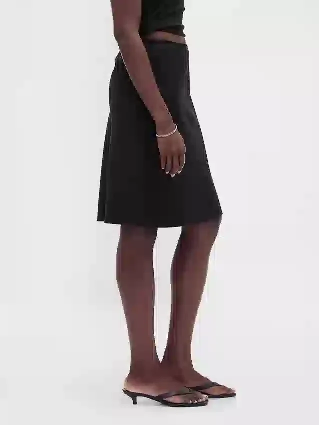 Linen-Blend Bias-Cut Skirt