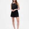 Linen-Blend Button-Front Shell Top