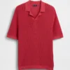 Linen-Blend Camp Polo Sweater Shirt