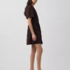 Linen-Blend Cinched Mini Shirtdress