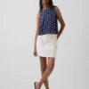 Linen-Blend Crop Shell Tank Top