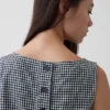 Linen-Blend Crop Shell Tank Top