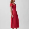 Linen-Blend Drop-Waist Maxi Dress