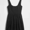 Linen-Blend Drop-Waist Mini Dress