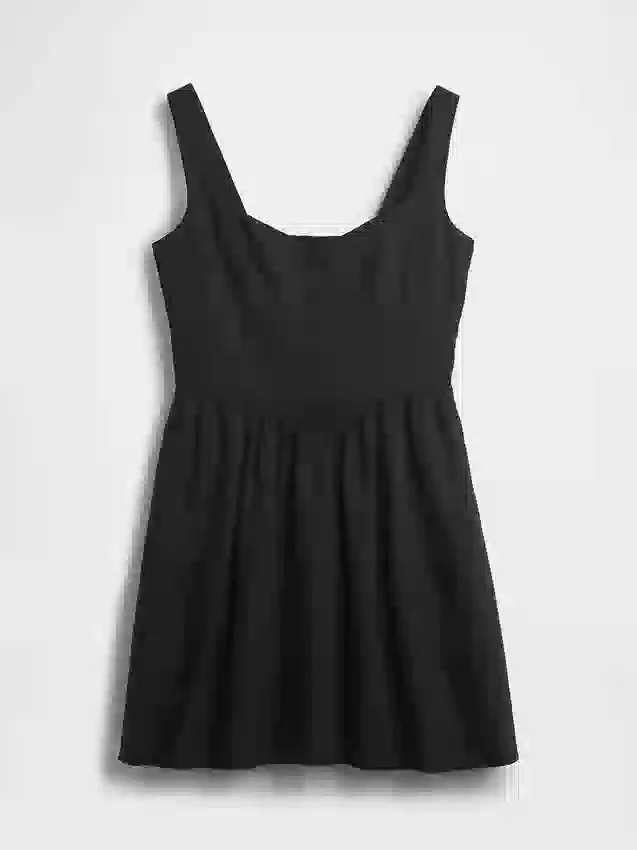 Linen-Blend Drop-Waist Mini Dress