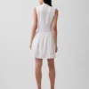 Linen-Blend Drop-Waist Mini Shirtdress