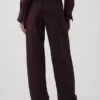 Linen-Blend Easy Barrel Pants