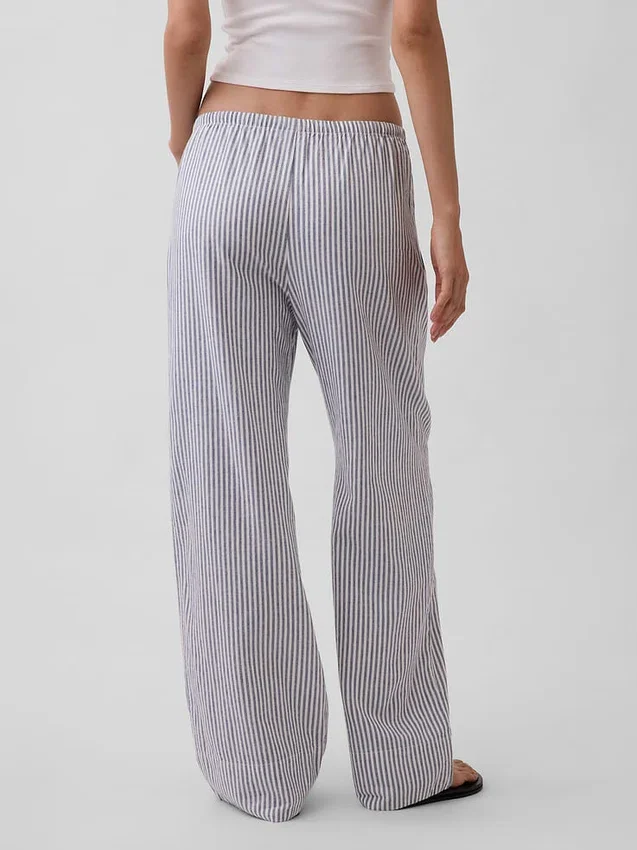 Linen-Blend Easy Wide-Leg Pants