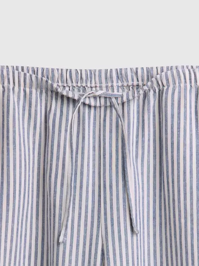 Linen-Blend Easy Wide-Leg Pants