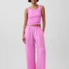 Linen-Blend Easy Wide-Leg Pants