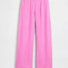 Linen-Blend Easy Wide-Leg Pants