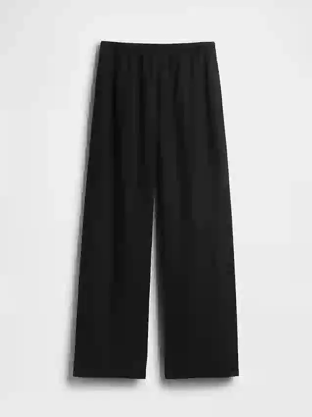 Linen-Blend Easy Wide-Leg Pants