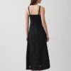 Linen-Blend Embroidered Cami Maxi Dress