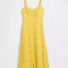 Linen-Blend Embroidered Cami Maxi Dress