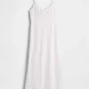 Linen-Blend Embroidered Midi Dress