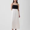 Linen-Blend Empire Waist Maxi Dress