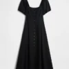 Linen-Blend Empire Waist Maxi Dress