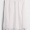 Linen-Blend Lace-Trim Skirt