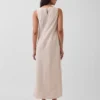 Linen-Blend Maxi Shift Dress