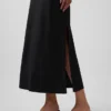 Linen-Blend Maxi Slip Skirt
